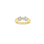 ANILLO X BICOLOR CON BRILLANTES