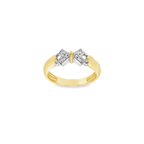 ANILLO X BICOLOR CON BRILLANTES