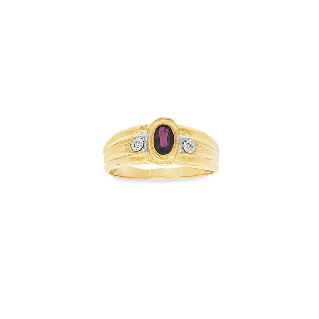 ANILLO RUBI Y BRILLANTES