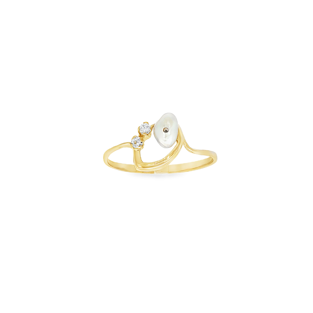 ANILLO CON PERLA Y CIRCONITAS