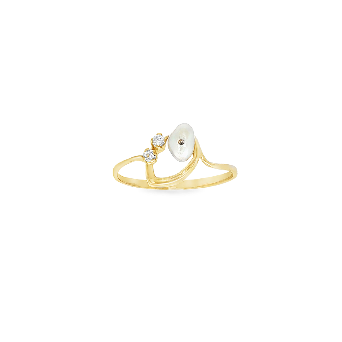 ANILLO CON PERLA Y CIRCONITAS