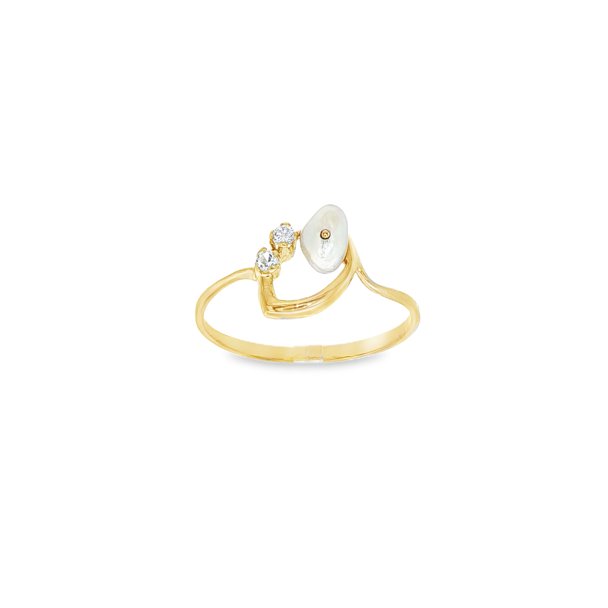 ANILLO CON PERLA Y CIRCONITAS
