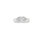 ANILLO FLOR ORO BLANCO CON CIRCONITAS