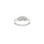 ANILLO FLOR ORO BLANCO CON CIRCONITAS