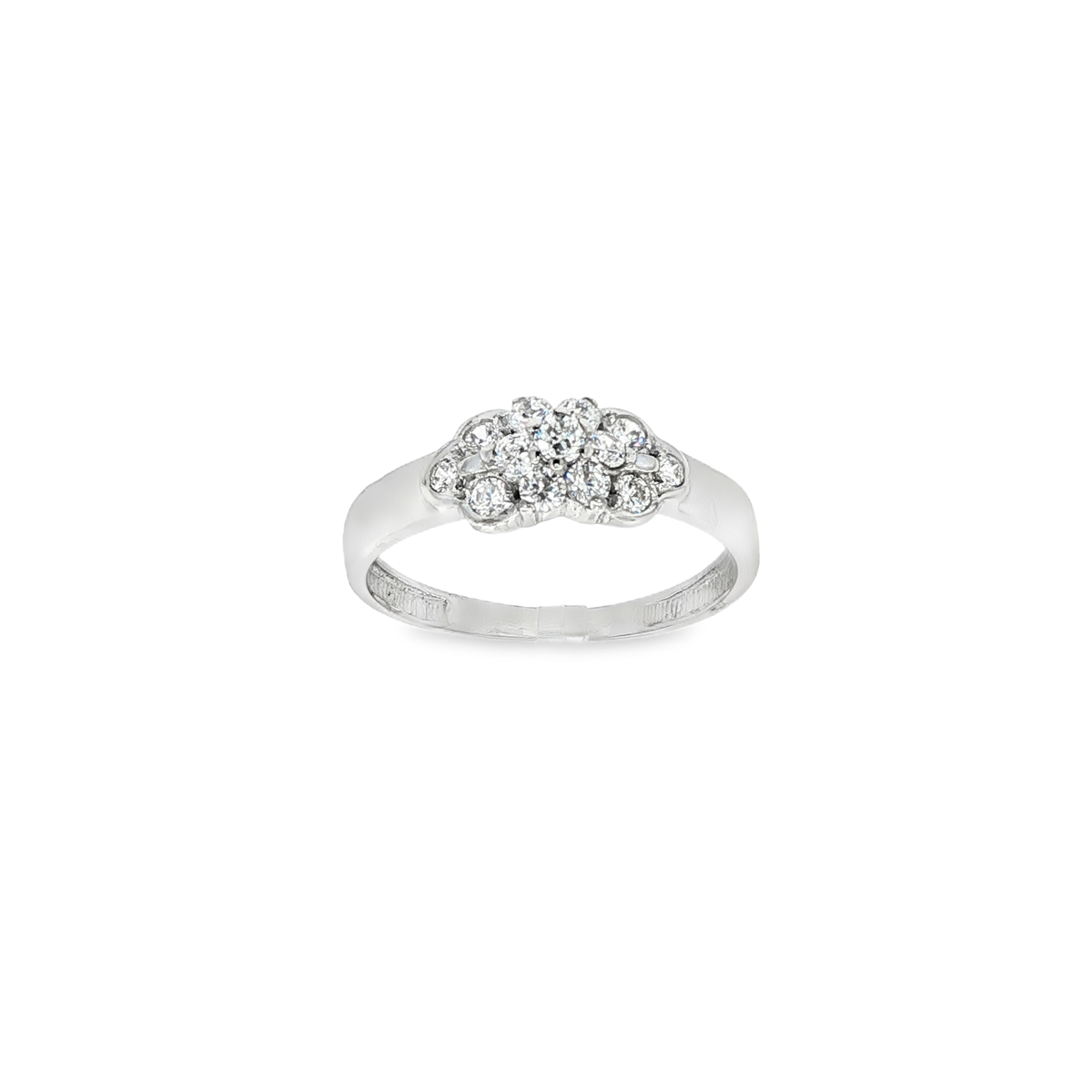 ANILLO FLOR ORO BLANCO CON CIRCONITAS