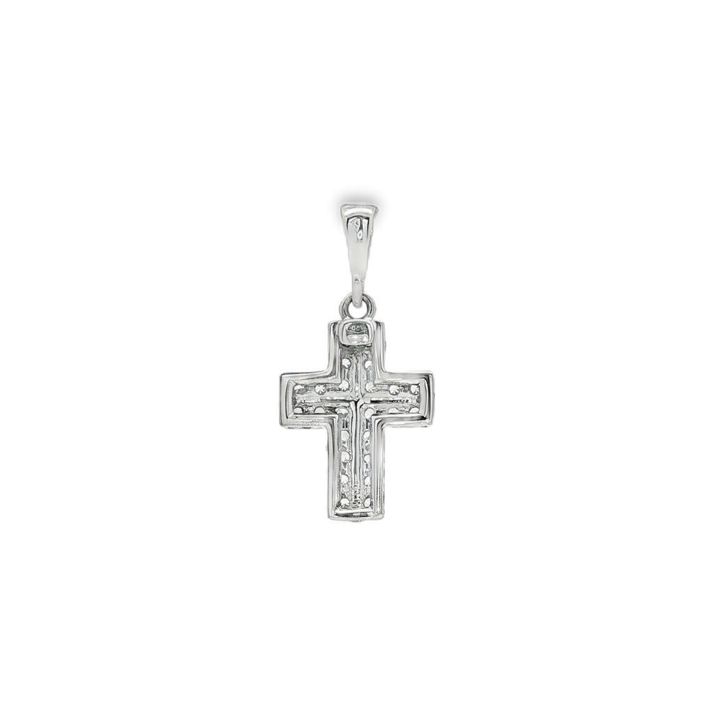 CRUZ ORO BLANCO CON CIRCONITAS