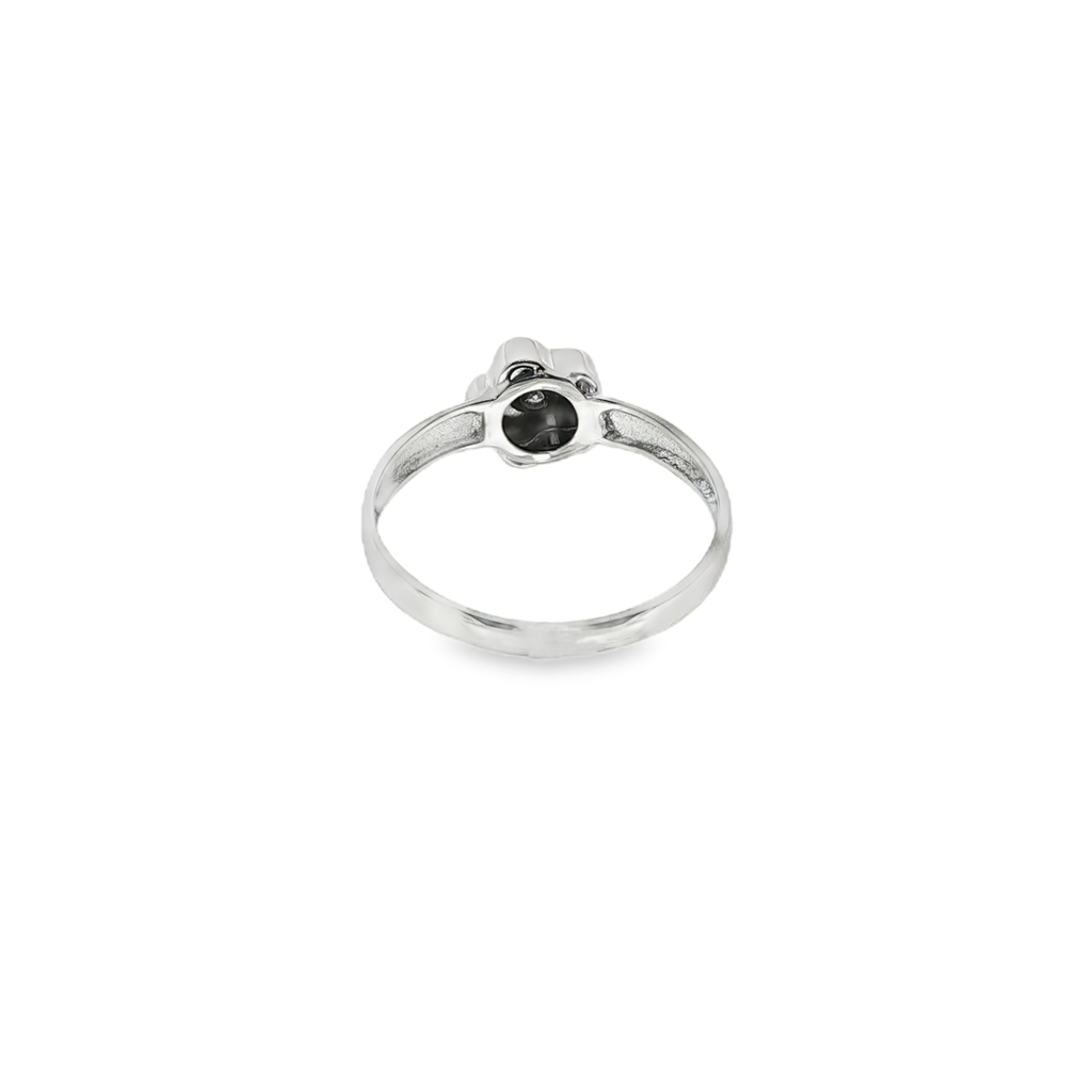 ANILLO FLOR ORO BLANCO CON BRILLANTE