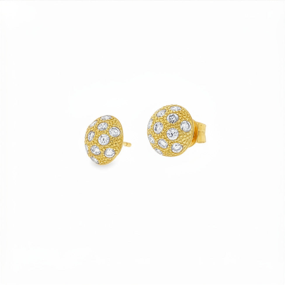 CONJUNTO ANILLO Y PENDIENTES MEDIA ESFERA CON CIRCONITAS