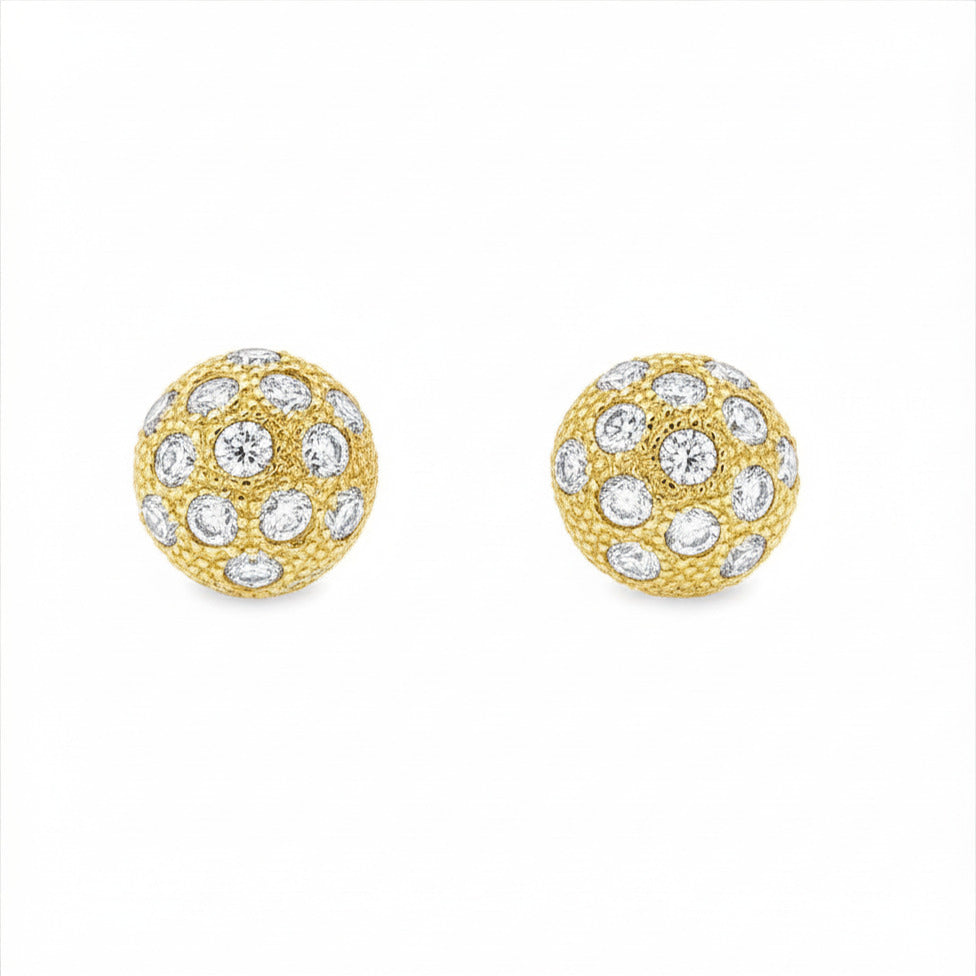 CONJUNTO ANILLO Y PENDIENTES MEDIA ESFERA CON CIRCONITAS