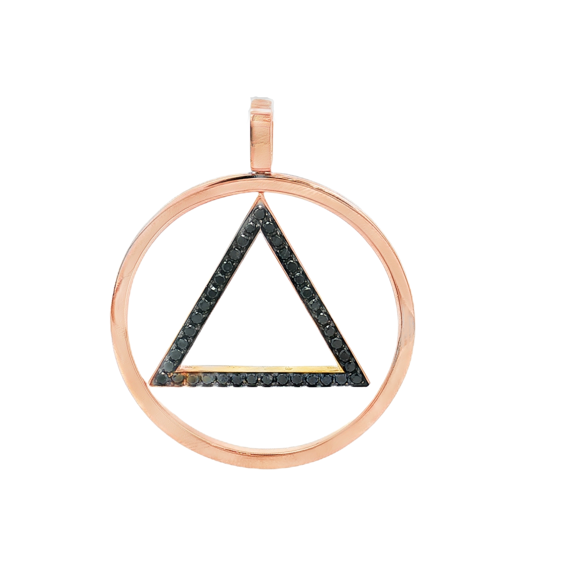 COLGANTE TRIANGULO NOIR ORO ROSA CON DIAMANTES