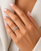 ANILLO OLAS BICOLOR CON CIRCONITAS