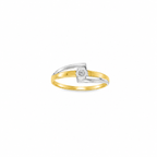 CONJUNTO DE ANILLO + PENDENTES BICOLOR CON CIRCONITA