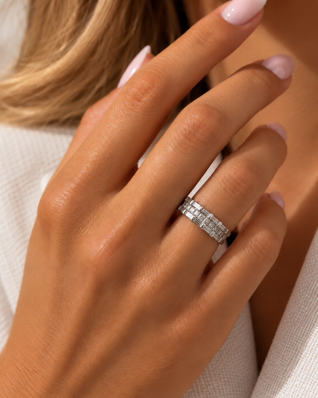 ANILLO PRISMA ORO BLANCO CON DIAMANTES