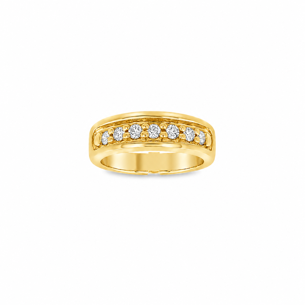 ANILLO BANDA CON 7 DIAMANTES