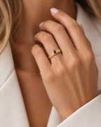 ANILLO RUBI Y BRILLANTES