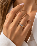 ANILLO X BICOLOR CON BRILLANTES