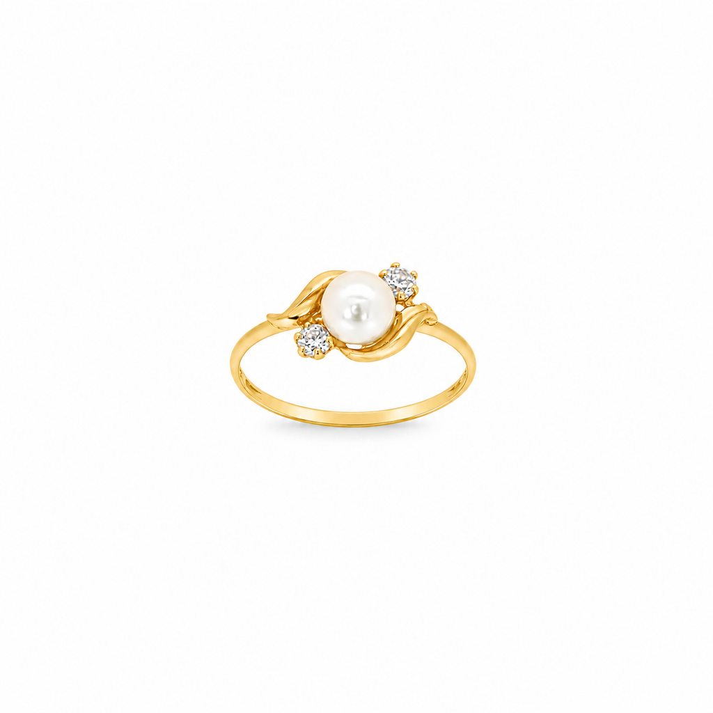 CONJUNTO ANILLO + PENDIENTES CON PERLAS Y CIRCONITAS