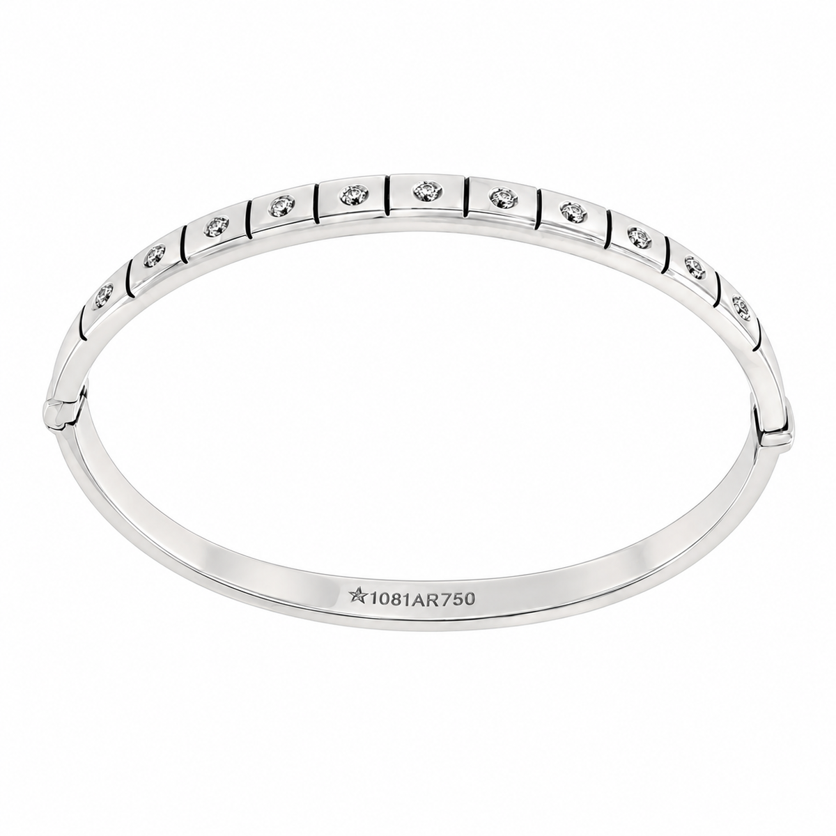 PULSERA RIGIDA ORO BLANCO CON CIRCONITAS