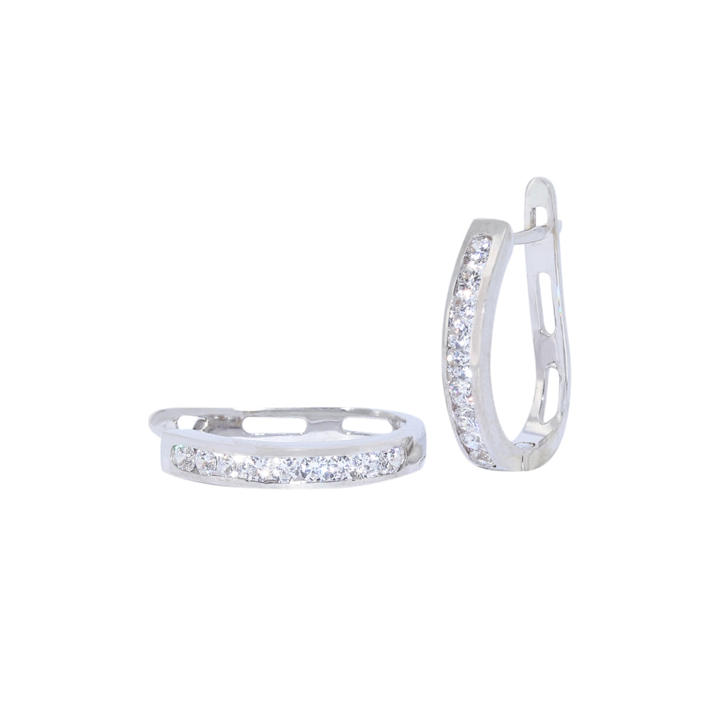 PENDIENTES ORO BLANCO Y CIRCONITAS