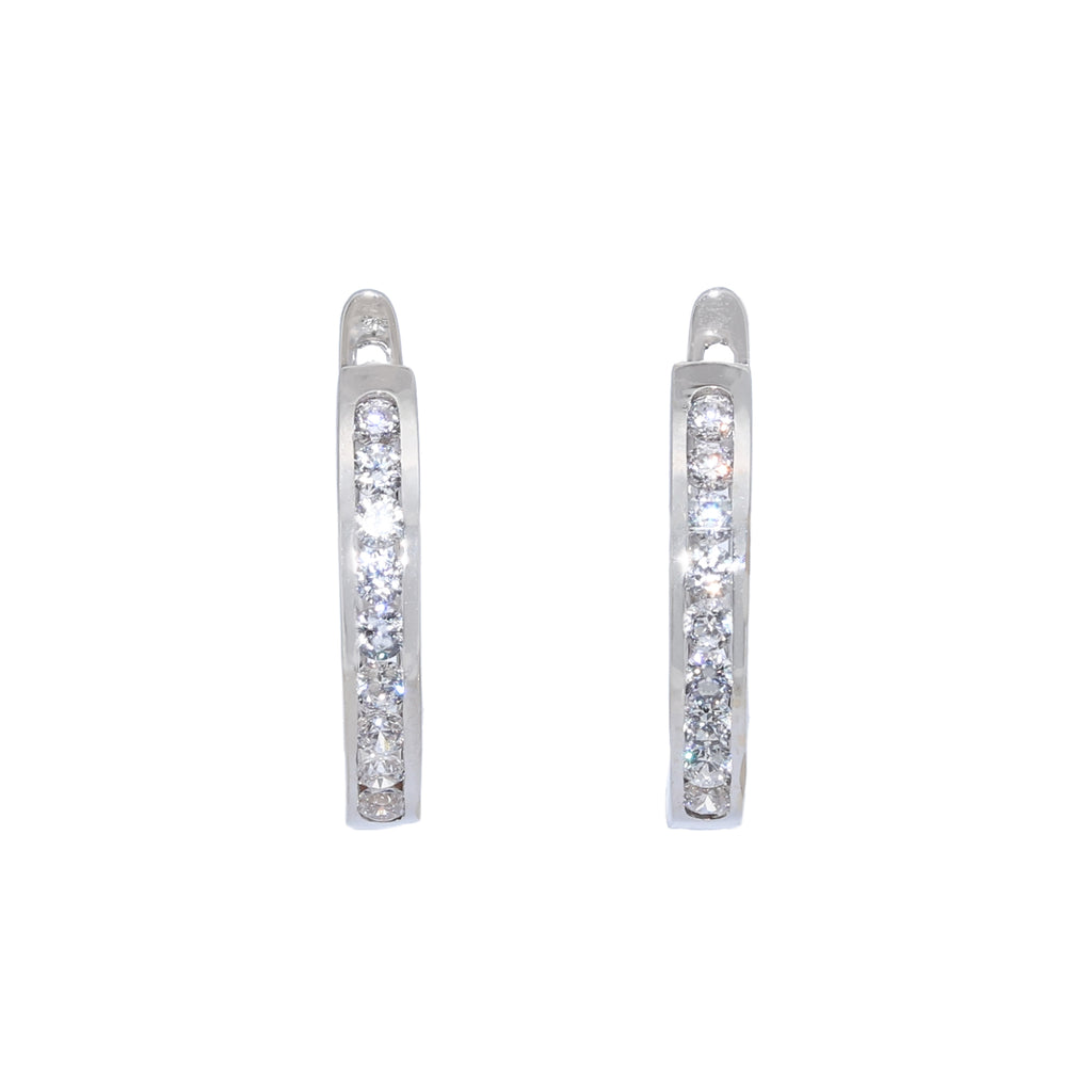 PENDIENTES ORO BLANCO Y CIRCONITAS