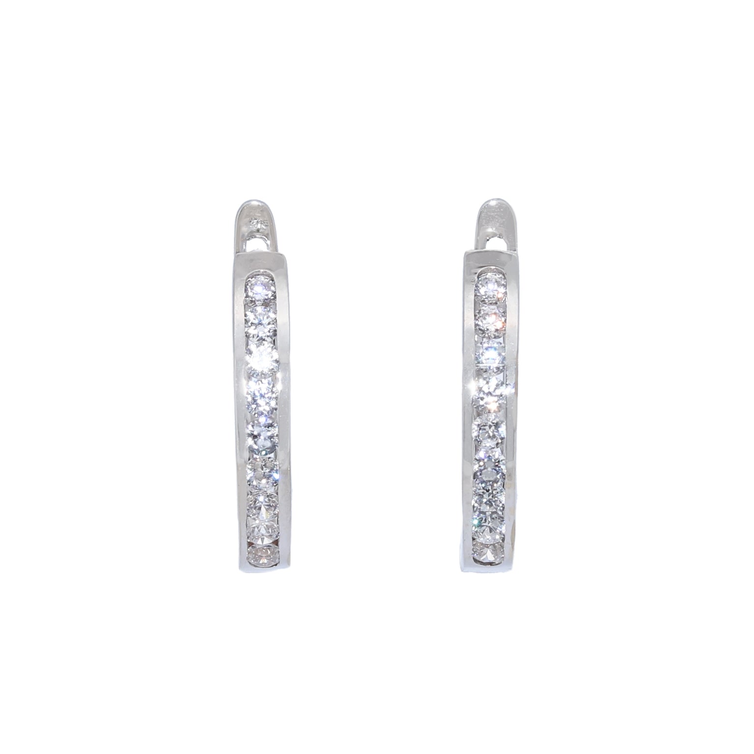 PENDIENTES ORO BLANCO Y CIRCONITAS