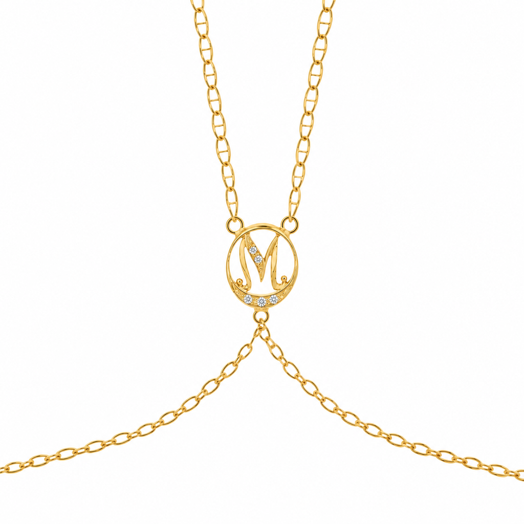 PULSERA MANITA LETRA M CON CIRCONITAS
