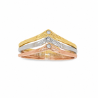 ANILLO TRIO PICO TRICOLOR CON CIRCONITAS