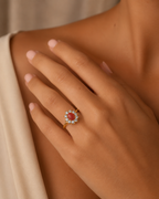 ANILLO FLOR DE CORAL CON CIRCONITAS