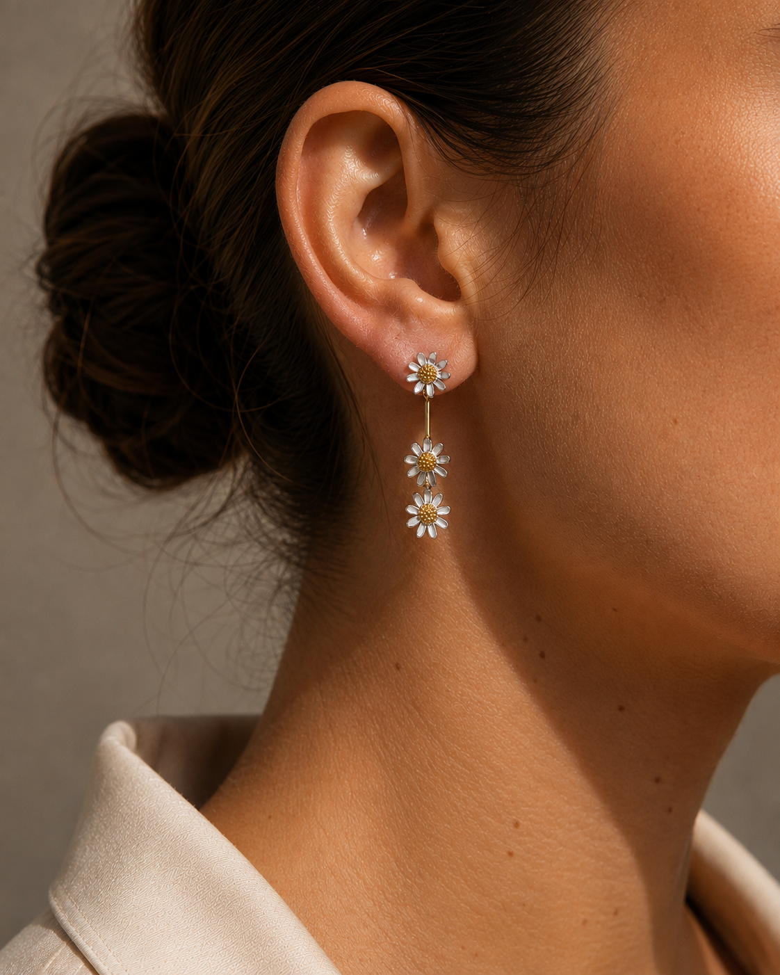 PENDIENTES MARGARITAS BICOLOR
