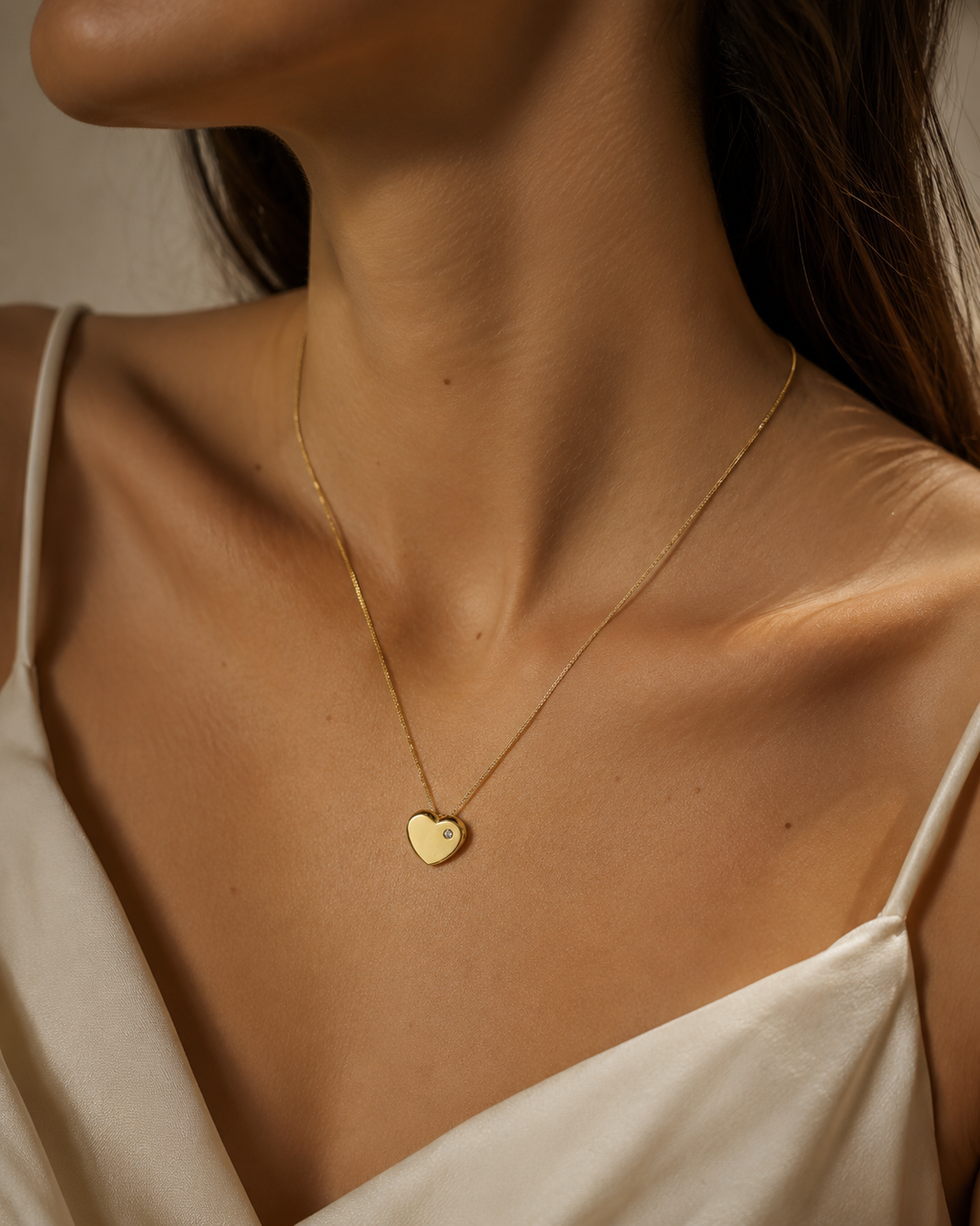 CADENA VENECIA CON COLGANTE CORAZON CON CIRCONITA