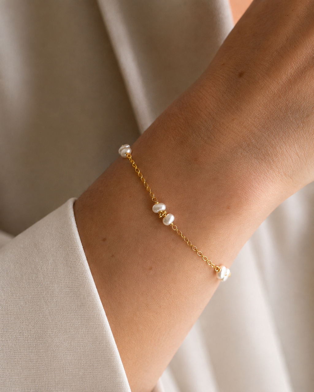PULSERA ROMBO CON PERLAS