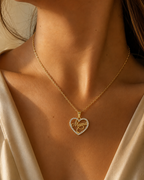 CADENA SINGAPUR + COLGANTE CORAZON CON CIRCONITAS