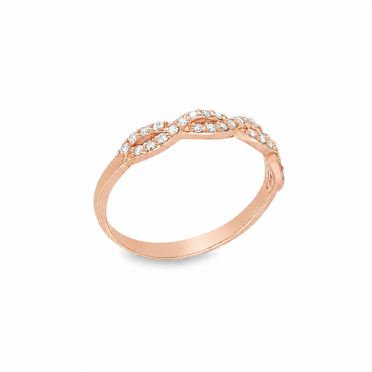ANILLO ORO ROSA CON CIRCONITAS