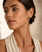 PENDIENTES FLOR CON ESMERALDAS