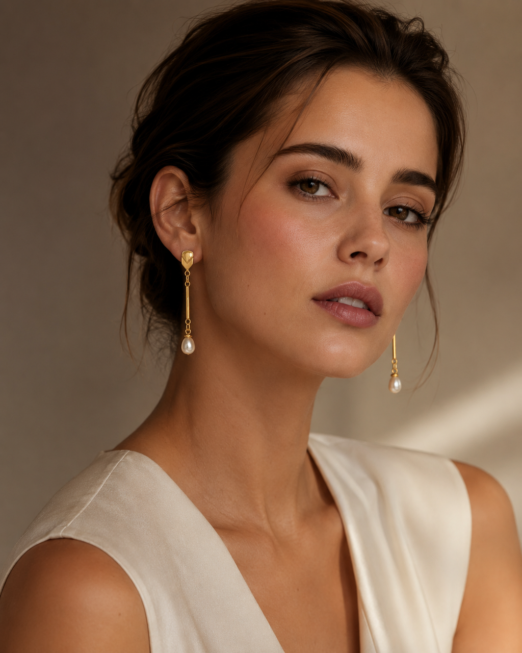 PENDIENTES LARGOS CON PERLAS