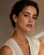 PENDIENTES LARGOS CON PERLAS