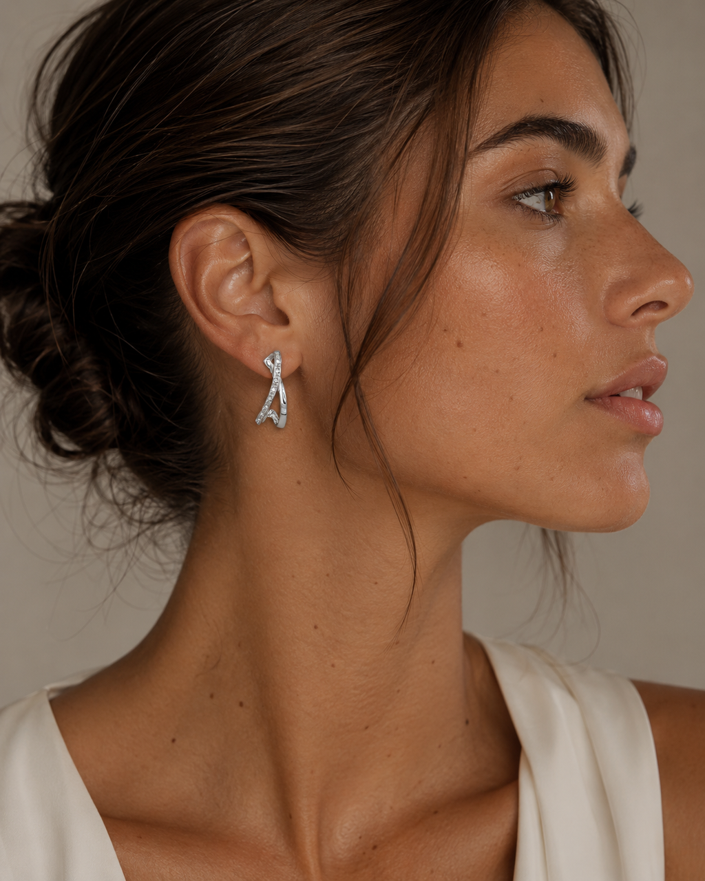 PENDIENTES DE ORO BLANCO CON CIRCONITAS