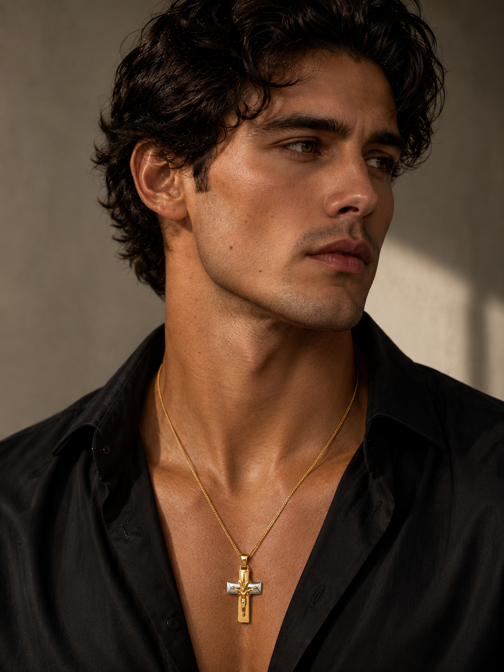 CRUZ CON CRISTO BICOLOR