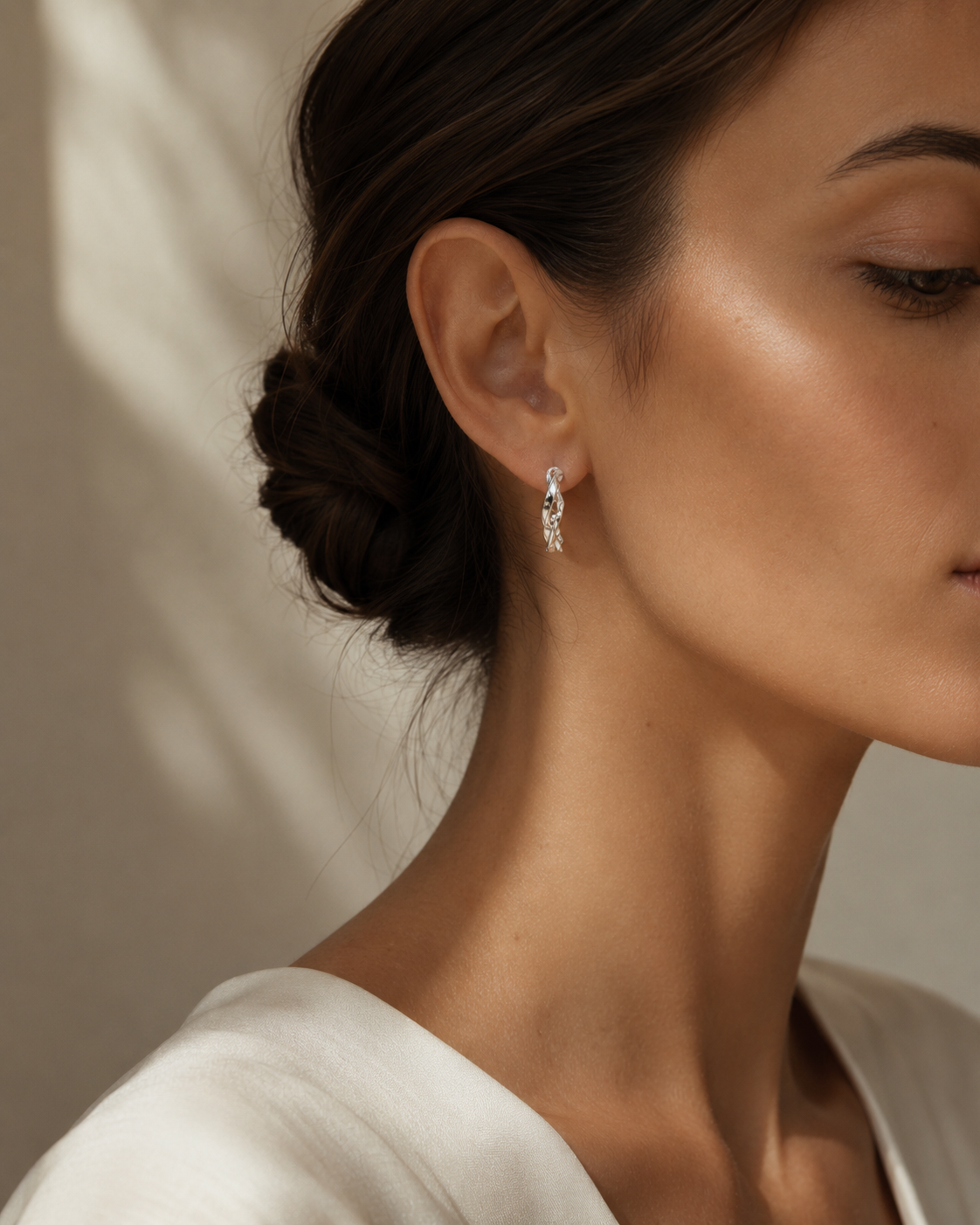 PENDIENTES ARO RIZADO ORO BLACO