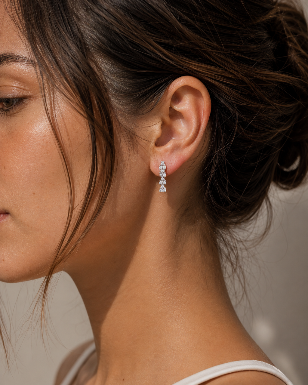 PENDIENTES DE ORO BLANCO CON CIRCONITAS