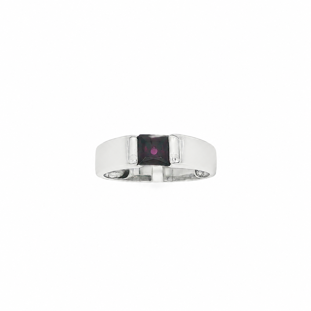 ANILLO ORO BLANCO CON PIEDRA LILA