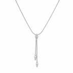 COLLAR COLA DE RATON DE ORO BLANCO CON CIRCONITA