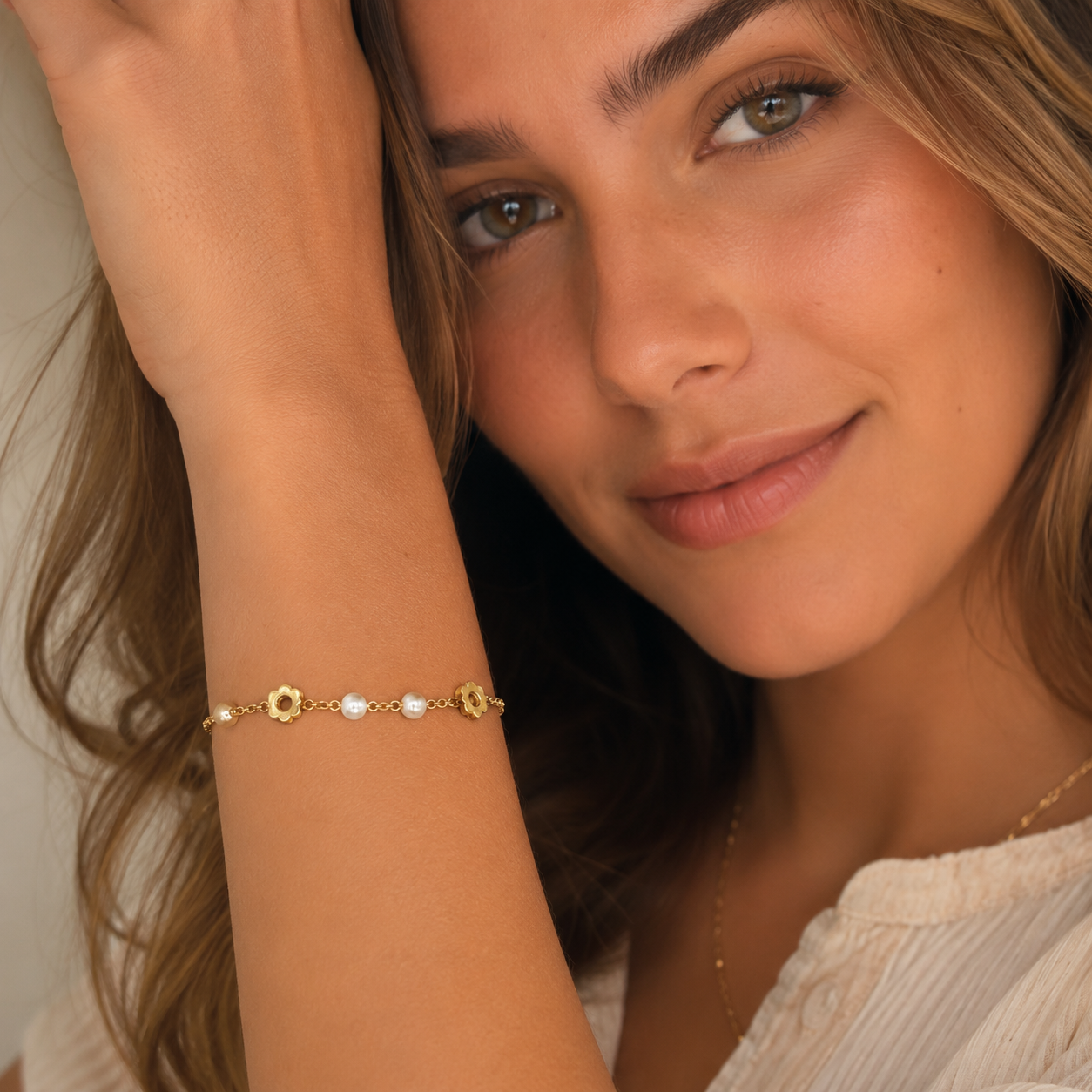 PULSERA DOS PERLAS