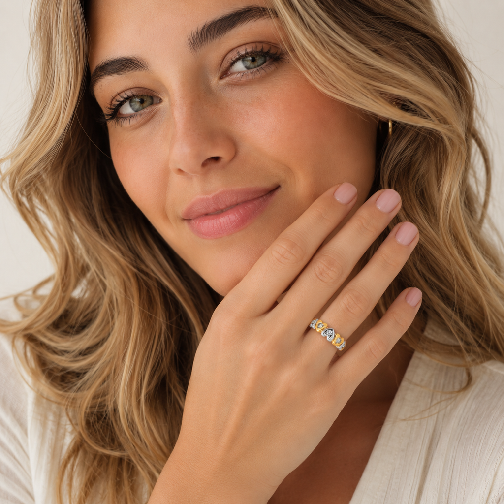ANILLOS CORAZONES CON DIAMANTES