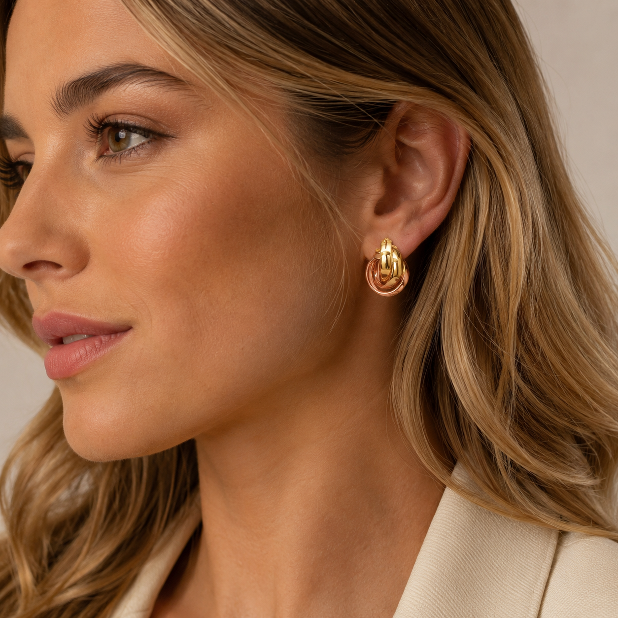 PENDIENTES ARO TRICOLOR
