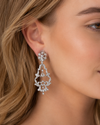 PENDIENTES VINTAGE ORO BLANCO Y BRILLANTES