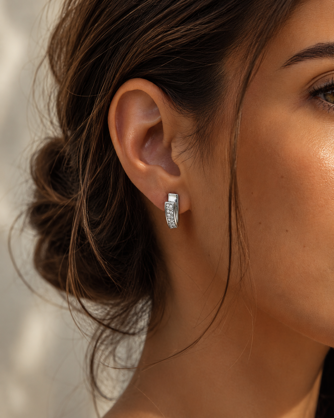 PENDIENTES DE ORO BLANCO CON CIRCONITAS