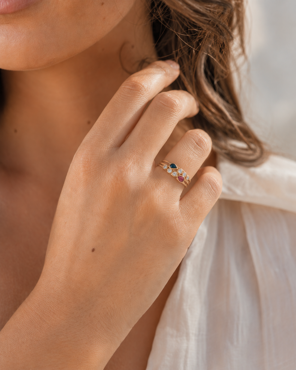 ANILLO TRIPLE CON CIRCONITAS