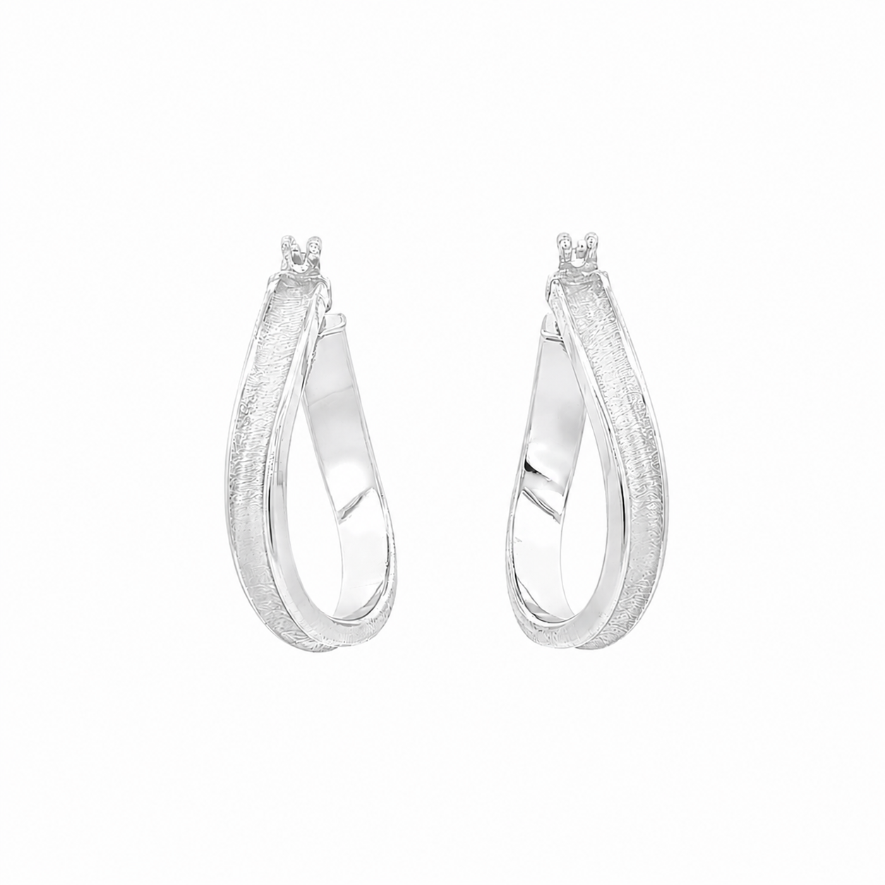 PENDIENTES ARO DE ORO BLANCO ARENADOS