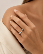ALIANZA ORO BLANCO Y DIAMANTES MARQUISE